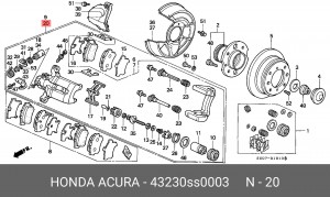 Тормозной суппорт 43230SS0003 HONDA