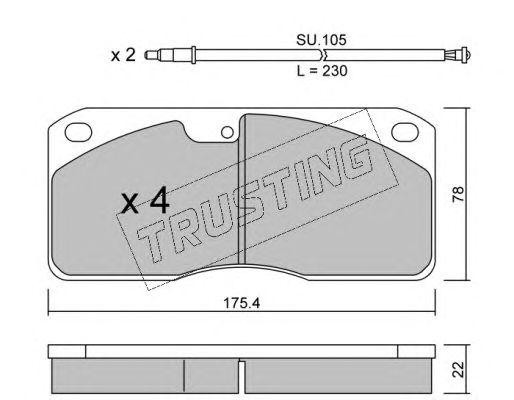 Комплект тормозных колодок, диско 2790W TRUSTING