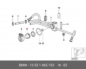 Регулятор давления подачи топлива 13 53 1465153 BMW