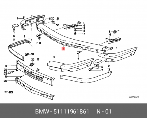 Облицовка бампера 51 11 1 961 861 BMW