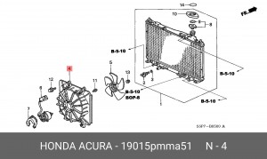 Вентилятор, охлаждение двигателя 19015PMMA51 HONDA