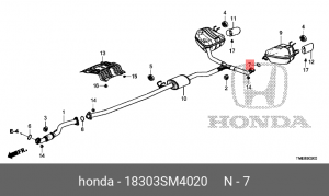 Прокладка, выпускной трубопровод 18303SM4020 HONDA