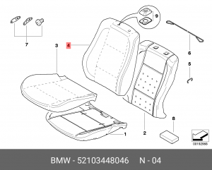 Обивка спинки сиденья 52 10 3 448 046 BMW
