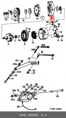 Подшипник со стороны привода, генератор 8590895 SAAB