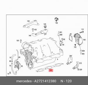 Прокладка коллектора ДВС A 272 141 23 80 MERCEDES BENZ