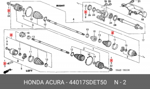 Пыльник ШРУСа (комплект) 44017SDET50 HONDA