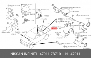Датчик, частота вращения колеса 47911-7B710 NISSAN