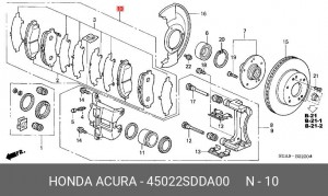 Комплект тормозных колодок, диско 45022-SDD-A00 HONDA