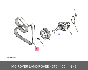 Поликлиновой ремень STC4455 MG ROVER LAND ROVER
