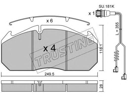 Комплект тормозных колодок, диско 602.4W TRUSTING