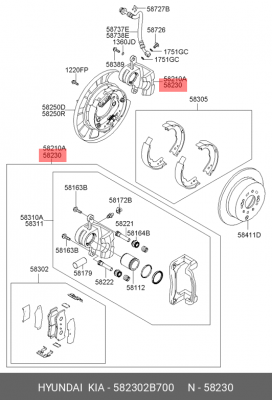 Тормозной суппорт 582302B700 HYUNDAI KIA