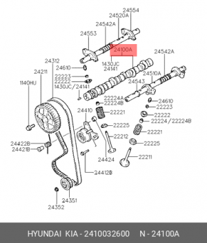 Распредвал 2410032600 HYUNDAI KIA