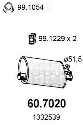 Глушитель выхлопных газов конечный 607020 ASSO