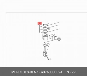 Кольцо поршневое A3760300324 MERCEDES BENZ