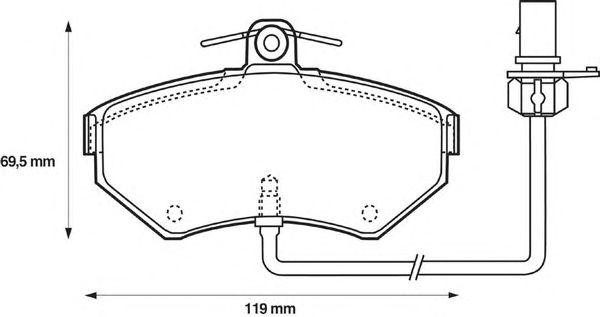 Комплект тормозных колодок, диско 573006B BENDIX JURID