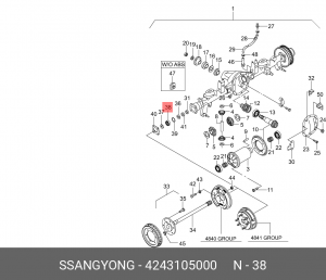 Подшипник ступицы колеса 4243105000 SSANG YONG