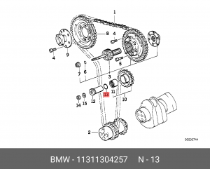 Прокладка, натяжное приспособление цепи привода 11 31 1 304 257 BMW