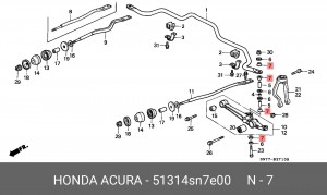 Втулка стойки стабилизатора 51314-SN7-E00 HONDA