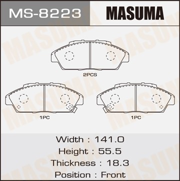 Колодки тормозные дисковые MS8223 MASUMA
