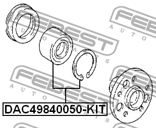 Подшипник ступицы колеса DAC49840050-KIT FEBEST
