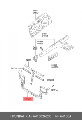 Облицовка передка 6410026200 HYUNDAI KIA