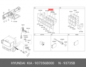 Кнопка включения противотуманных фар 937356B000 HYUNDAI KIA