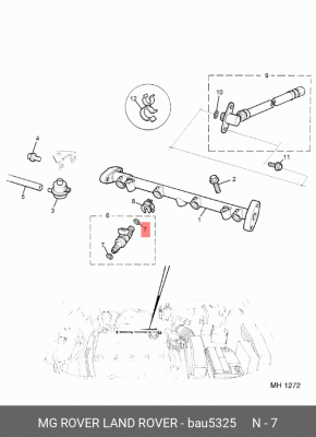 Уплотнительное кольцо, клапанная фо BAU5325 MG ROVER LAND ROVER