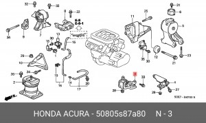 Подвеска, двигатель 50805-S87-A80 HONDA