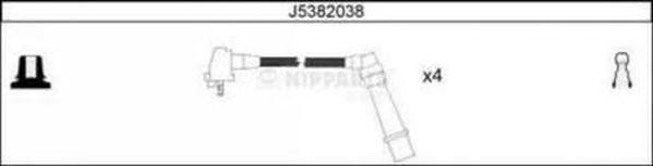 Ккомплект проводов зажигания J5382038 H B JAKOPARTS NIPPARTS
