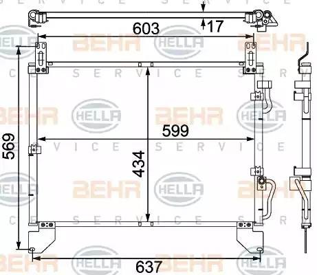 Конденсатор, кондиционер 8FC351304151 HELLA