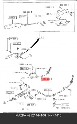 Трос, стояночная тормозная система GJ21-44-410G MAZDA