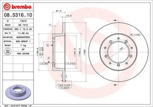 Тормозной диск 08.5316.10 BREMBO