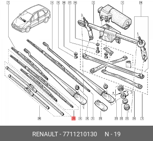 Щетка стеклоочистителя 7711210130 RENAULT