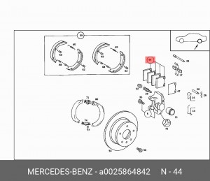 Суппорт тормозной (ремкомплект) A 002 586 48 42 MERCEDES BENZ