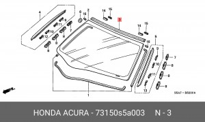 Молдинг стекла 73150S5A003 HONDA