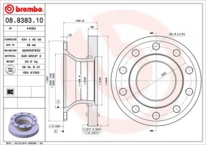Тормозной диск 08.8383.10 BREMBO