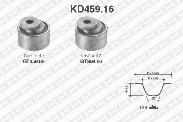 Комплект ремня ГРМ KD459.16 NTN SNR