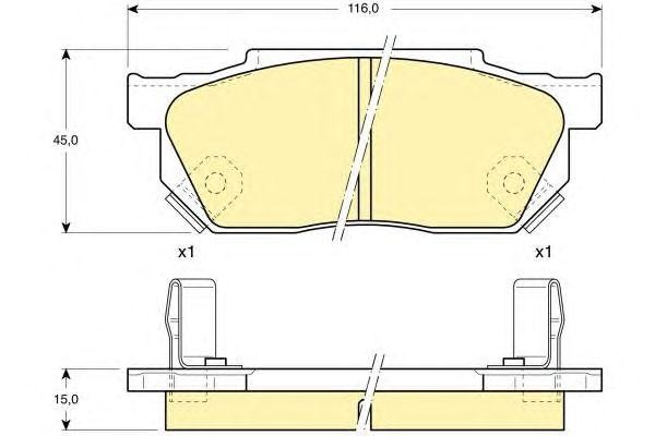 Комплект тормозных колодок, диско 6103259 GIRLING