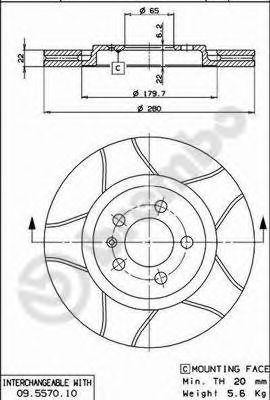 Тормозной диск 09.5570.75 BREMBO