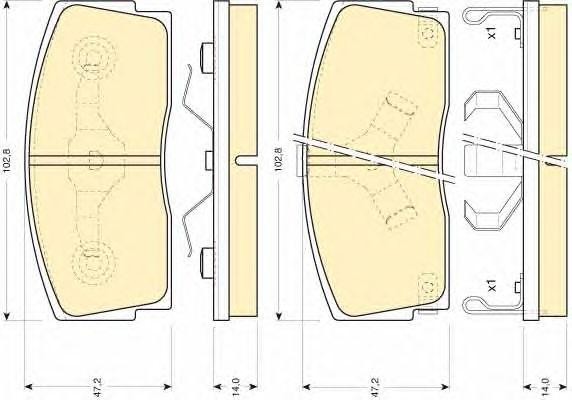 Комплект тормозных колодок, диско 6108869 GIRLING