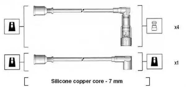 Ккомплект проводов зажигания 941045360521 MAGNETI MARELLI