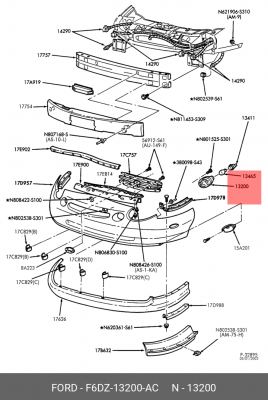 Фонарь габаритный F6DZ-13200-AC FORD