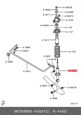 Амортизатор подвески 4162A122 MITSUBISHI