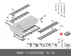 Прокладки ГБЦ (комплект) 11 12 7 572 758 BMW