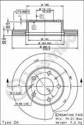 Тормозной диск 09.5904.14 BREMBO