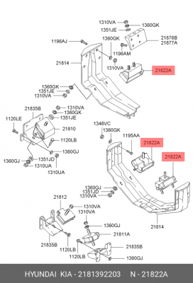 Подушка двигателя 2181392203 HYUNDAI KIA