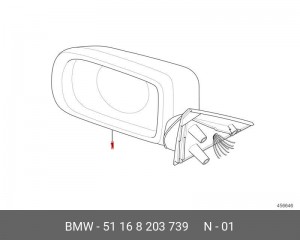 Зеркало заднего вида 51 16 8 203 739 BMW