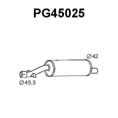 Средний глушитель выхлопных газов PG45025 VENEPORTE