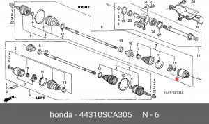 ШРУС 44310-SCA-305 HONDA