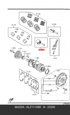 Поршень ДВС KLZ1-11-SB0 MAZDA